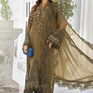 Embroidered chiffon suit