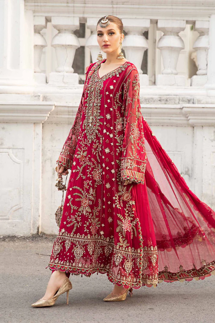 Embroidered chiffon suit