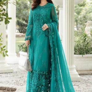 Embroidered chiffon suit