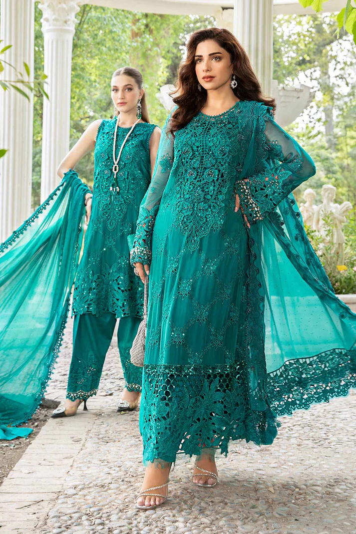 Embroidered chiffon suit - Image 4