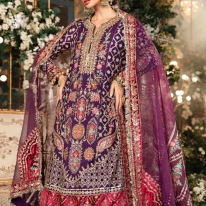 3 Piece Unstitched Embroidered Raw Silk Suit | BD-2903