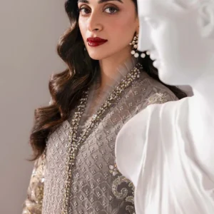 3 Piece Unstitched Embroidered Organza Suit | BD-3006